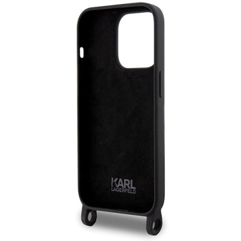 Karl Lagerfeld nakładka do iPhone 15 Pro Max 6,7" KLHCP15XSCBSKNK hardcase czarna Crossbody Silicone Ikonik