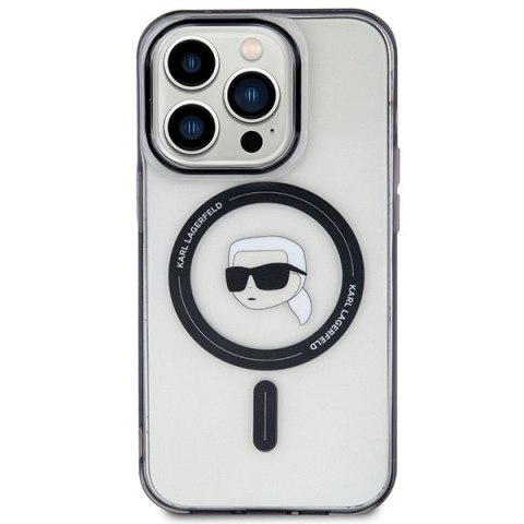 Karl Lagerfeld nakładka do iPhone 15 Pro Max 6,7" KLHMP15XHKHNOTK transparentna hardcase IML Karl`s Head MagSafe