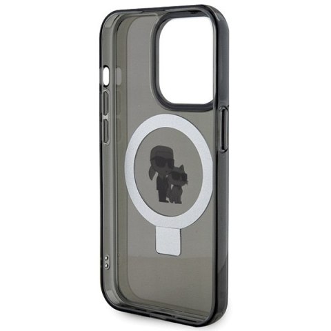 Karl Lagerfeld nakładka do iPhone 15 Pro Max 6,7" KLHMP15XHMRSKCK czarna hardcase Ring Stand Karl&Choupettte MagSafe
