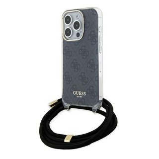 Guess nakładka do iPhone 15 Pro 6,1" GUHCP15LHC4SEK czarna HC CROSSBODY CORD 4G PRINT