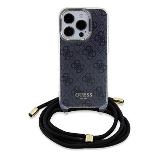 Guess nakładka do iPhone 15 Pro 6,1" GUHCP15LHC4SEK czarna HC CROSSBODY CORD 4G PRINT