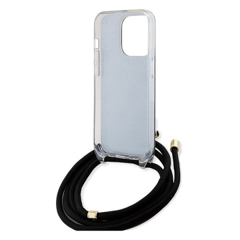 Guess nakładka do iPhone 15 Pro 6,1" GUHCP15LHC4SEK czarna HC CROSSBODY CORD 4G PRINT