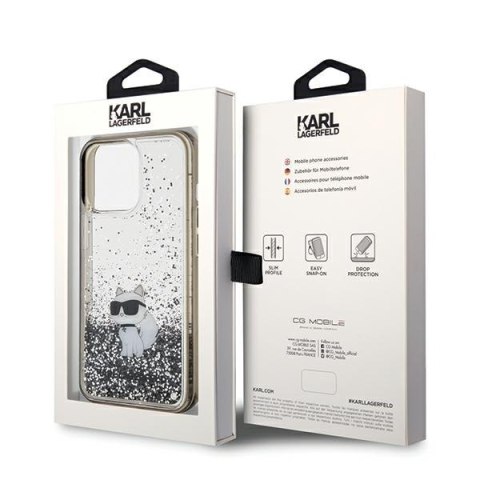 Karl Lagerfeld nakładka do iPhone 13 Pro 6,1" KLHCP13LLKCNSK transparentna HC LIQ. GLITTER C