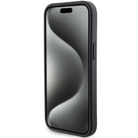 Karl Lagerfeld nakładka do iPhone 15 6,1" KLHCP15SGSACHPK czarna HC GRIPSTAND SAFFIANO CHOUPETTE PINS