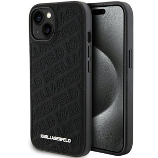 Karl Lagerfeld nakładka do iPhone 15 6,1" KLHCP15SPQKPMK czarna HC QUILTED K PATTERN