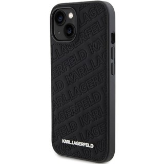 Karl Lagerfeld nakładka do iPhone 15 6,1" KLHCP15SPQKPMK czarna HC QUILTED K PATTERN