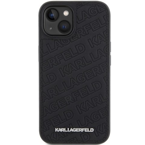 Karl Lagerfeld nakładka do iPhone 15 6,1" KLHCP15SPQKPMK czarna HC QUILTED K PATTERN