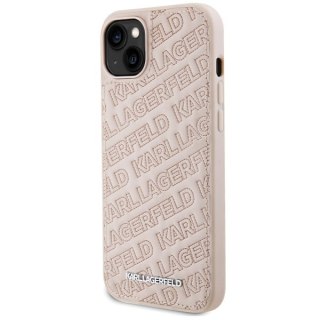 Karl Lagerfeld nakładka do iPhone 15 6,1" KLHCP15SPQKPMP różowa HC QUILTED K PATTERN