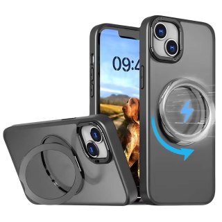 Nakładka Mag Ring Rotating do iPhone 12 / 12 Pro 6,1" czarna