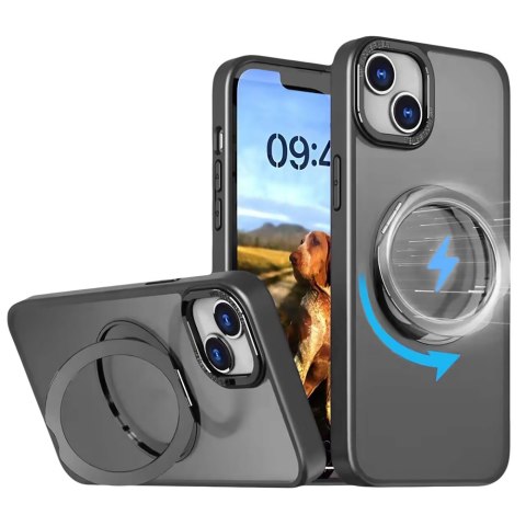 Nakładka Mag Ring Rotating do iPhone 15 6,1" czarna