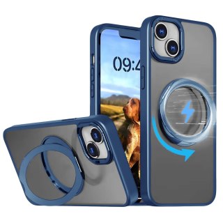 Nakładka Mag Ring Rotating do iPhone 15 Pro 6,1" granatowa