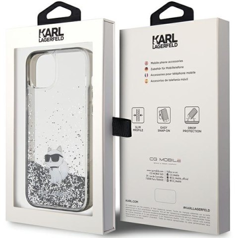 Karl Lagerfeld nakładka do iPhone 15 Plus 6,7" KLHCP15MLKCNSK transparentna HC LIQ. GLITTER C