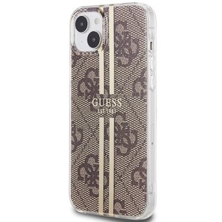 Guess nakładka do iPhone 15 Plus 6,7" GUHCP15MH4PSEGW brązowa HC IML 4G GOLD STRIPE