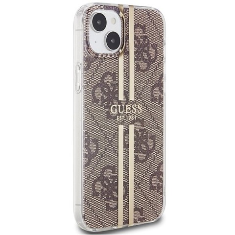 Guess nakładka do iPhone 15 Plus 6,7" GUHCP15MH4PSEGW brązowa HC IML 4G GOLD STRIPE