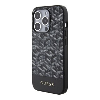 Guess nakładka do iPhone 14 Pro Max 6,7" GUHMP15XHGCFSEK czarna HC MAGSAFE GCUBE PU STRIPE