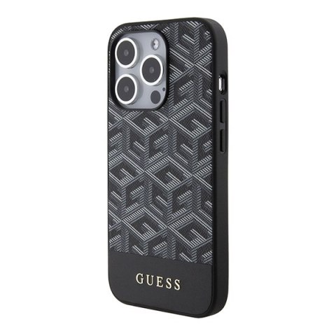 Guess nakładka do iPhone 14 Pro Max 6,7" GUHMP15XHGCFSEK czarna HC MAGSAFE GCUBE PU STRIPE