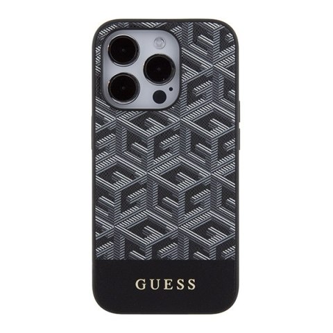Guess nakładka do iPhone 14 Pro Max 6,7" GUHMP15XHGCFSEK czarna HC MAGSAFE GCUBE PU STRIPE