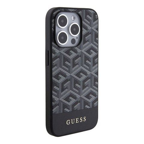 Guess nakładka do iPhone 14 Pro Max 6,7" GUHMP15XHGCFSEK czarna HC MAGSAFE GCUBE PU STRIPE