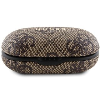Guess słuchawki Bluetooth GUTWSP4EGW TWS ENC 4G PU METAL LOGO brązowe