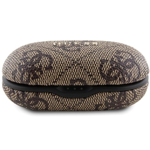 Guess słuchawki Bluetooth GUTWSP4EGW TWS ENC 4G PU METAL LOGO brązowe