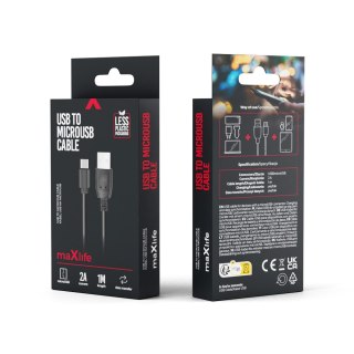 Maxlife kabel USB - microUSB 1,0 m 2A czarny