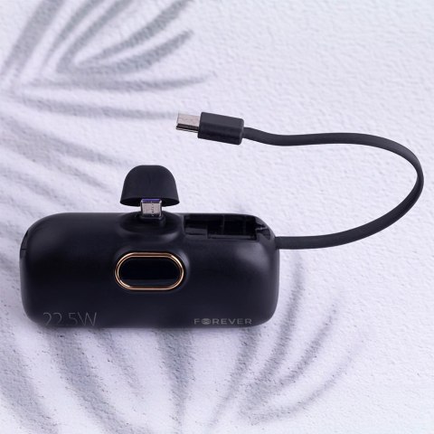 Forever mini power bank MTB-100 22.5W 5000 mAh USB C czarny