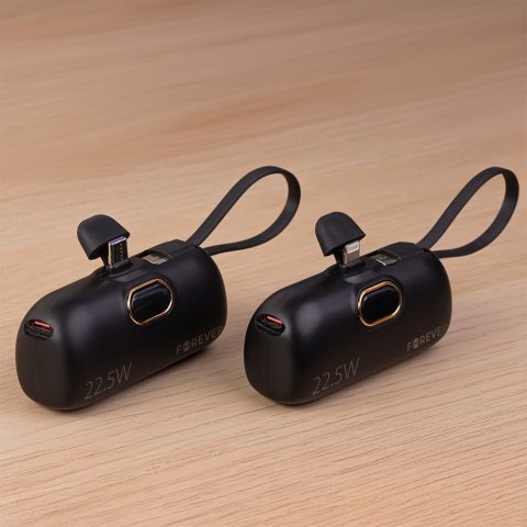 Forever mini power bank MTB-100 22.5W 5000 mAh USB C czarny