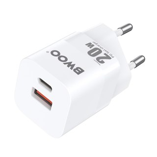 BWOO ładowarka sieciowa PD CDA156 1x USB-C 1x USB 20W biała