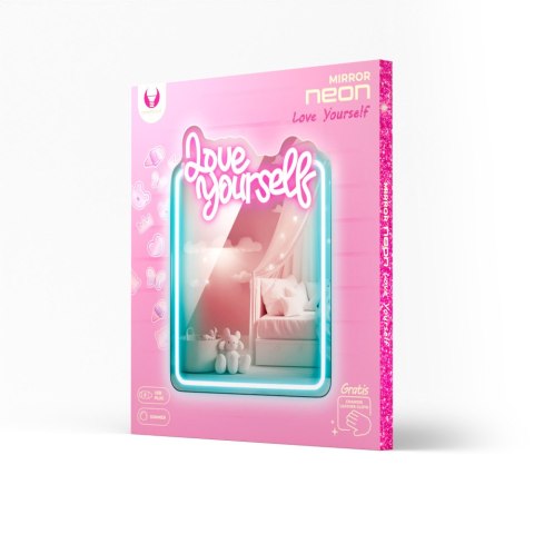 Neon MIRROR LED LOVE YOURSELF błękit róż FMNE01 Forever Light