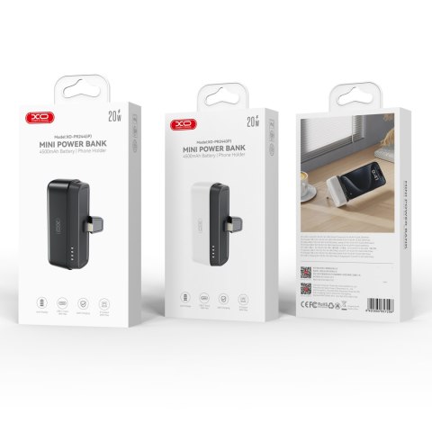 XO power bank mini PR244 20W 5000 mAh z konektorem Lightning czarny