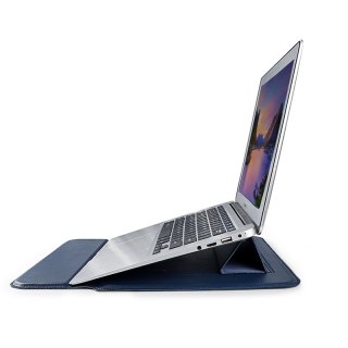 Devia etui pokrowiec torba do laptopa / MacBooka Ultra-Thin z funkcją podstawki 13,3'' wodoodporna sztuczna skóra niebieski