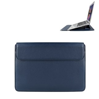 Devia etui pokrowiec torba do laptopa / MacBooka Ultra-Thin z funkcją podstawki 15,4'' wodoodporna sztuczna skóra niebieski