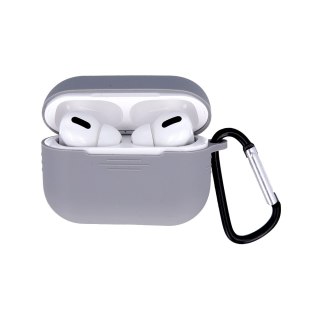 Etui do Airpods Pro szare z haczykiem