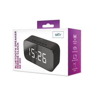 Setty głośnik Bluetooth Mirror clock GB-200 czarny