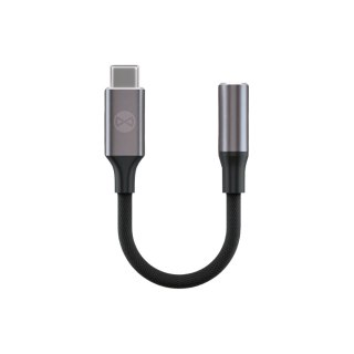 Forever adapter audio AJC-01 jack 3,5 mm - USB-C czarny