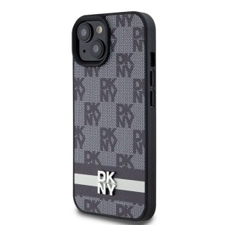 DKNY nakładka do iPhone 15 Plus 6,7" DKHCP15MPCPTSSK czarna HC PU checkered pattern w printed stripes