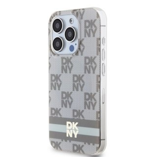 DKNY nakładka do iPhone 15 Pro Max 6,7" DKHMP15XHCPTSE różowa HC Magsafe pc tpu repeat texture pattern w stripe