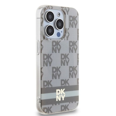 DKNY nakładka do iPhone 15 Pro Max 6,7" DKHMP15XHCPTSE różowa HC Magsafe pc tpu repeat texture pattern w stripe