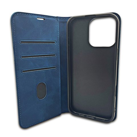 Etui Smart Suede do iPhone 16 Plus 6,7" granatowe