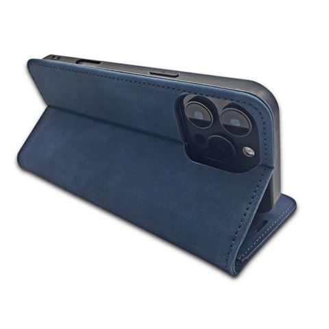 Etui Smart Suede do iPhone 16 Plus 6,7" granatowe