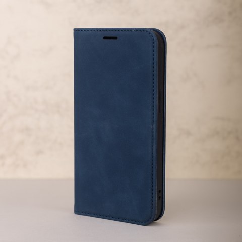 Etui Smart Suede do iPhone 16 Plus 6,7" granatowe