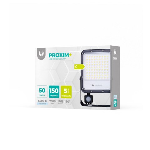Naświetlacz LED PROXIM+ 50W 6500K 7500lm PIR 230V IP65 Forever Light 150lm/W 5 lat gwarancji