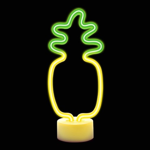 Neon na podstawce LED ANANAS pomarańczowo zielony USB-C FSC-12 Forever Light