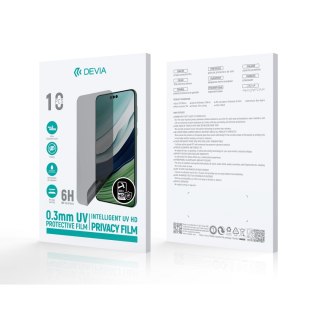 Devia Zestaw folii smartfon UV 0,3mm HD prywatyzująca do maszyny tnącej 10szt 6H na smartfony na ekran