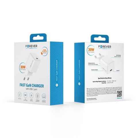 Forever ładowarka sieciowa GaN PD TC-08-30C 1x USB-C 30W biała