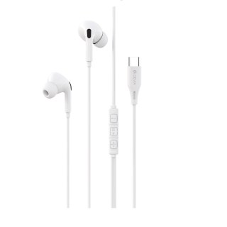 Devia słuchawki przewodowe Kintone A2 Digital USB-C dokanałowe białe