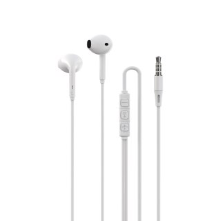 Devia słuchawki przewodowe Kintone A3 jack 3,5mm douszne białe