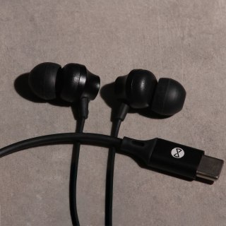 Forever słuchawki przewodowe EP-02 dokanałowe USB-C czarne