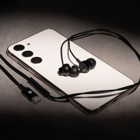 Forever słuchawki przewodowe EP-02 dokanałowe USB-C czarne