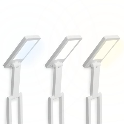 Lampka biurkowa LED składana, 3000/4500/6000K, dotykowa, 1200mAh, biała, LTC
